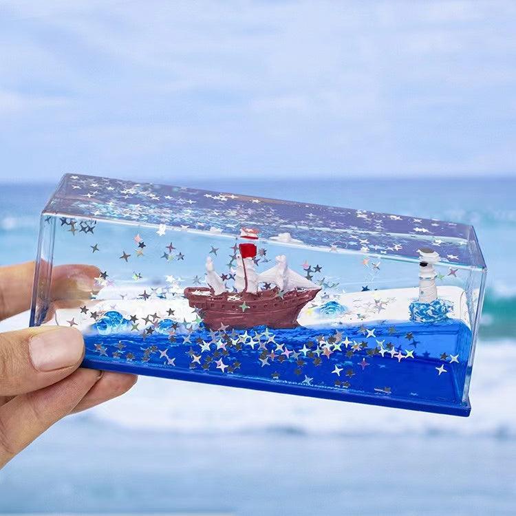 カー用品  車飾り物 流体ドリフトボトル｜誕生日プレゼント・デスクトップ装飾・タイタニック号・船・デスクトップアイテム