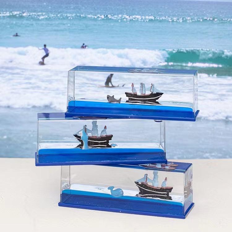 カー用品  車飾り物 流体ドリフトボトル｜誕生日プレゼント・デスクトップ装飾・タイタニック号・船・デスクトップアイテム