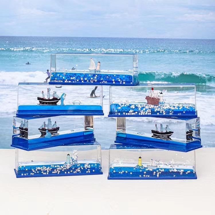 カー用品  車飾り物 流体ドリフトボトル｜誕生日プレゼント・デスクトップ装飾・タイタニック号・船・デスクトップアイテム