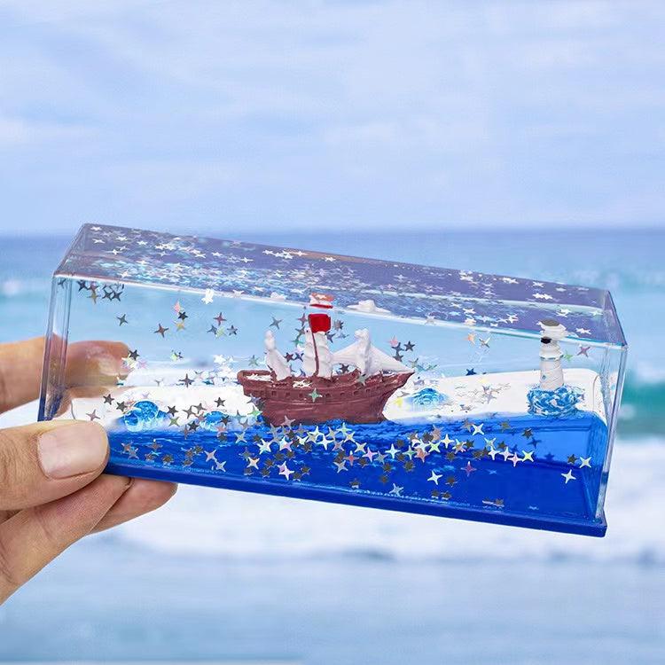 カー用品  車飾り物 流体ドリフトボトル｜誕生日プレゼント・デスクトップ装飾・タイタニック号・船・デスクトップアイテム