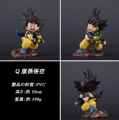 Dragon Ball Series Figure Q Version Goku Holding a Car Case Figurine Anime Model Doll Figure