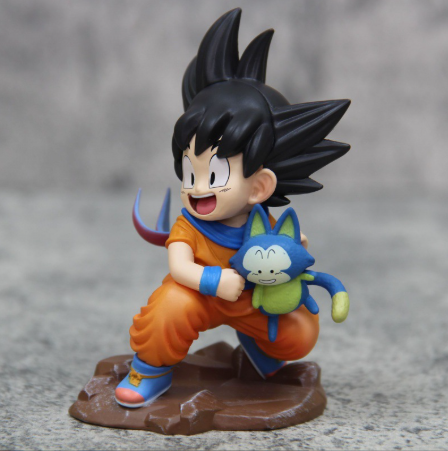 Dragon Ball Series Figure Q Version Goku Holding a Car Case Figurine Anime Model Doll Figure