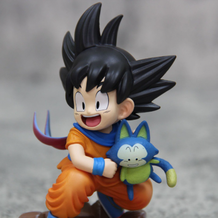 Dragon Ball Series Figure Q Version Goku Holding a Car Case Figurine Anime Model Doll Figure