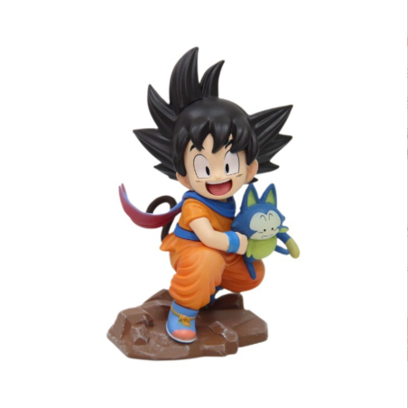 Dragon Ball Series Figure Q Version Goku Holding a Car Case Figurine Anime Model Doll Figure