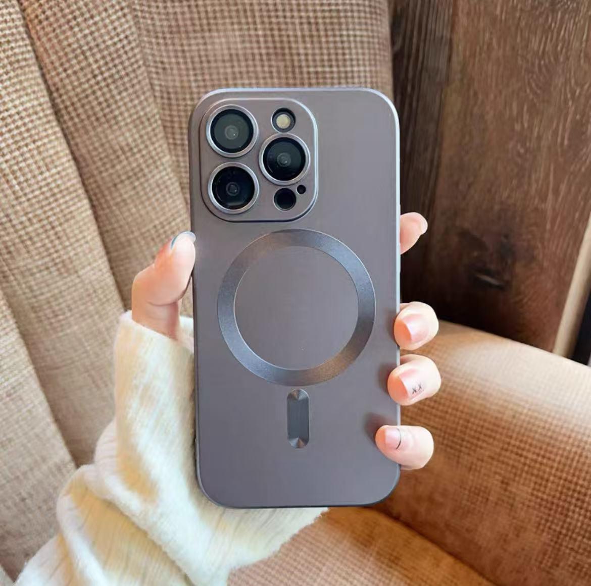 スマホケース  マグネット式スマホケース レンズ保護フィルム付き リングマグネット付きスマホケースで、iPhone に対応