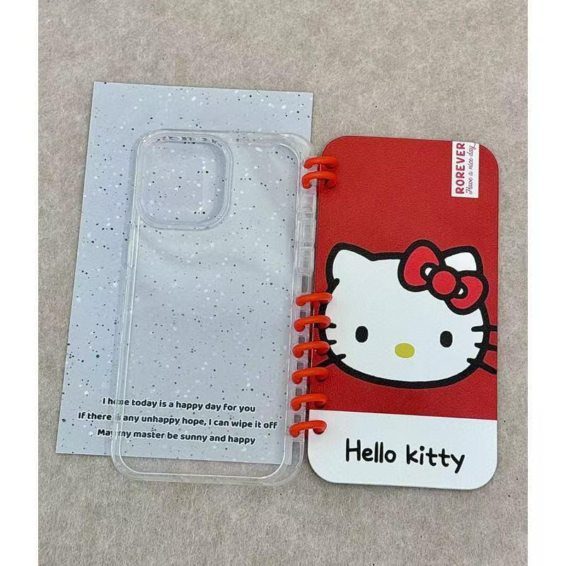 本型スマホケース  ハローキティテーマ 手帳型スマホケース  キャラクターの柔らかい 折りたたみ式 ノート型 スマホケース  iPhone に対応
