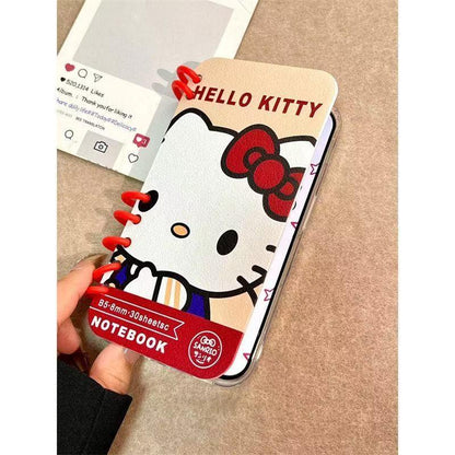 本型スマホケース ハローキティテーマ 手帳型スマホケース  キャラクターの柔らかい 折りたたみ式 ノート型 スマホケース  iPhone に対応