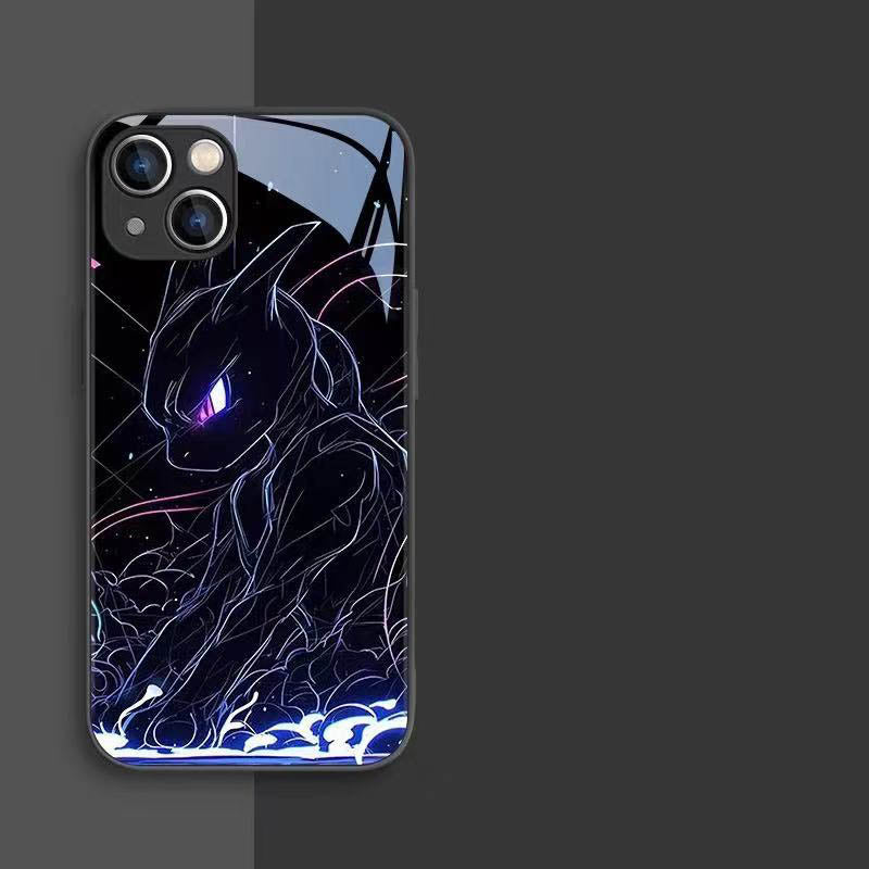 スマホケース  ポケモンがガラス质感の舞台に登場！  耐衝撃・防振性能に優れ、高級感あふれるスマホケースで、iPhone に対応