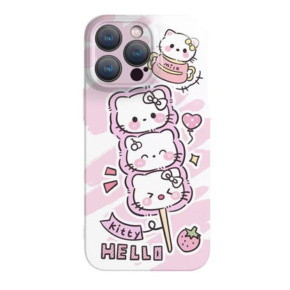 スマホケース ハローキティのつなぎテーマ  耐衝撃・防振性能に優れ、高級感あふれるスマホケースで、iPhone に対応