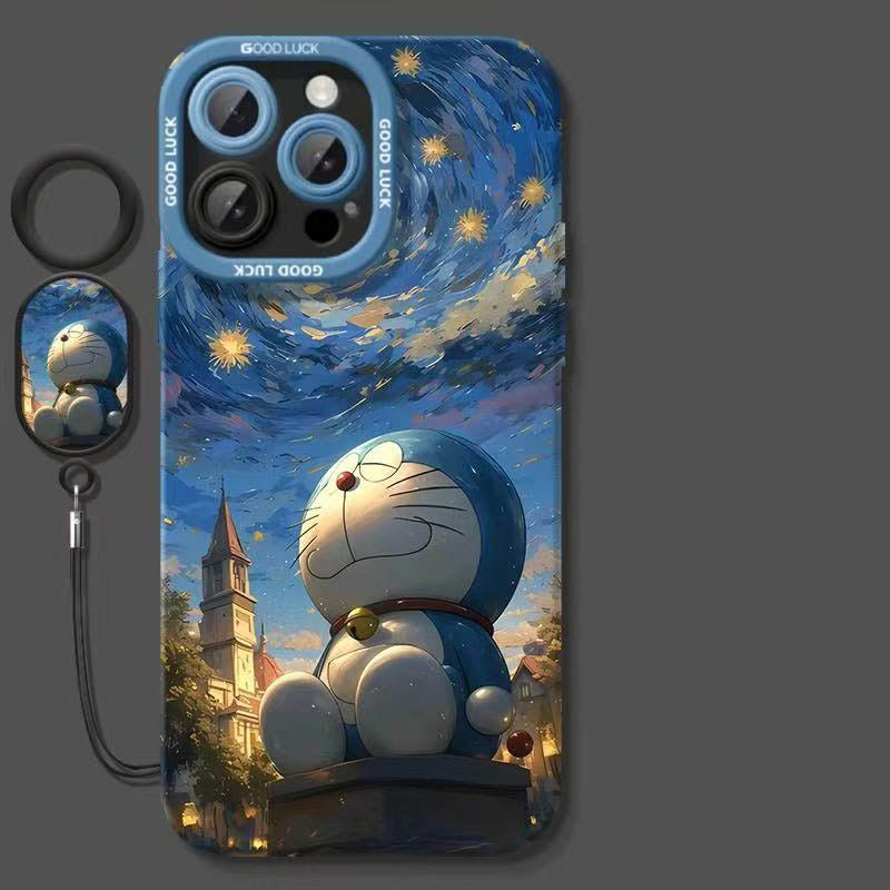 スマホケース  人気のドラえもんをデザインテーマ  指輪付き 耐衝撃・防振性能に優れ、高級感あふれるスマホケースで、iPhone に対応