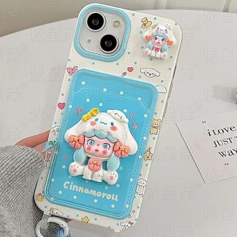 スマホケース  ぬいぐるみ風ハローキティテーマ、  耐衝撃・防振性能に優れ、高級感あふれるスマホケースで、iPhone に対応