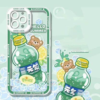 スマホケース  8 種の人気飲み物テーマ、夏の清涼感がポケットに！  耐衝撃・防振性能に優れ、高級感あふれるスマホケースで、iPhone に対応