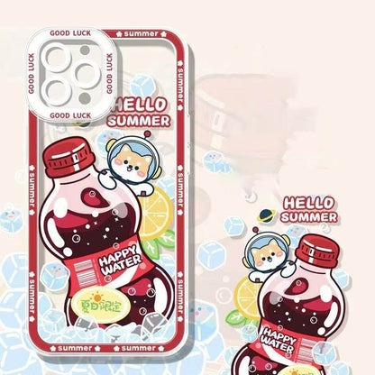 スマホケース  8 種の人気飲み物テーマ、夏の清涼感がポケットに！  耐衝撃・防振性能に優れ、高級感あふれるスマホケースで、iPhone に対応