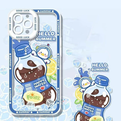 スマホケース  8 種の人気飲み物テーマ、夏の清涼感がポケットに！  耐衝撃・防振性能に優れ、高級感あふれるスマホケースで、iPhone に対応