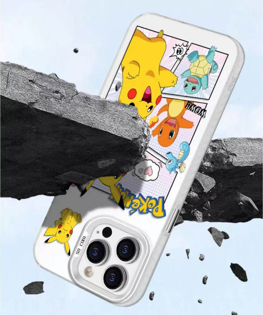 スマホケース  人気ポケモンたちが躍動するカートゥーンデザインのマグネットスマホケースが登場！ 耐衝撃・防振性能に優れ、高級感あふれるスマホケースで、iPhone に対応