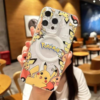 スマホケース  人気ポケモンたちが躍動するカートゥーンデザインのマグネットスマホケースが登場！  耐衝撃・防振性能に優れ、高級感あふれるスマホケースで、iPhone に対応