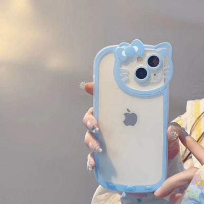 スマホケース  ハローキティがカメラ部分を可愛らしく囲むデザインで登場！  耐衝撃・防振性能に優れ、高級感あふれるスマホケースで、iPhone に対応