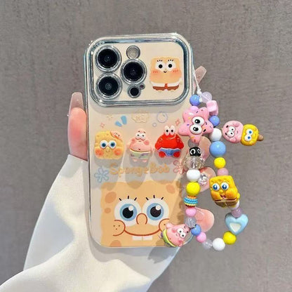 スマホケース  立体でぬいぐるみ風のスパンキング・グレイドとパトリックが登場！  耐衝撃・防振性能に優れ、高級感あふれるスマホケースで、iPhone に対応