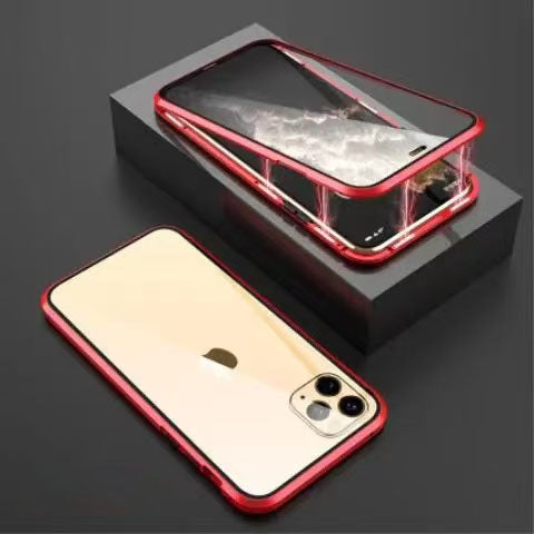 スマホケース  360° 全面覆いスマホケース、防水・防指紋仕様  全7色 両面防爆ガラス 金属フレーム搭載  耐衝撃・防振性能に優れ、高級感あふれるスマホケースで、iPhone に対応