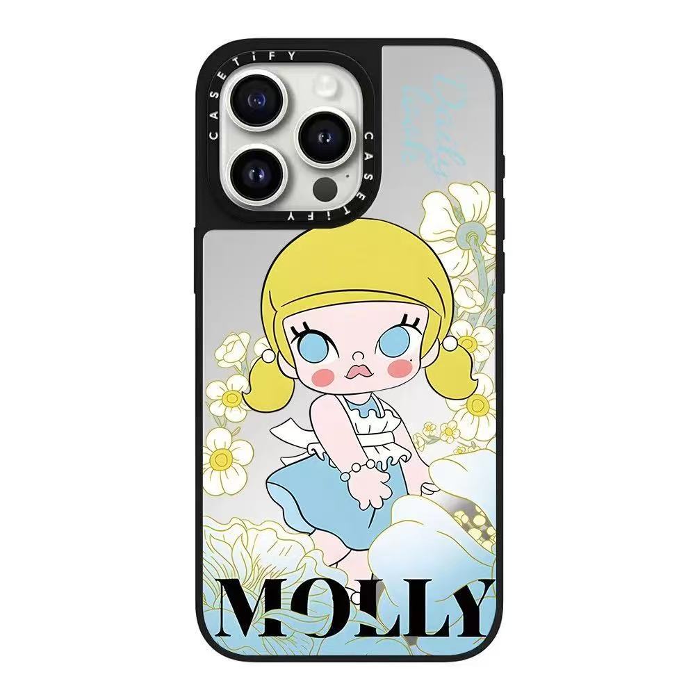 スマホケース  labubuとmollyテーマ  耐衝撃・防振性能に優れ、高級感あふれるスマホケースで、iPhone に対応