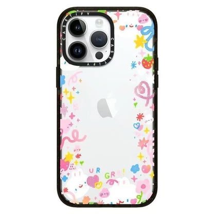 スマホケース  忙しげに動き回るウサギテーマ  耐衝撃・防振性能に優れ、高級感あふれるスマホケースで、iPhone に対応