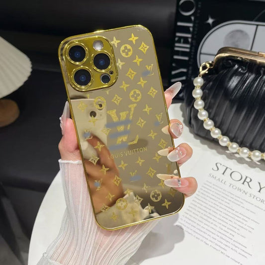スマホケース  電気メッキゴールドテーマ   耐衝撃・防振性能に優れ、高級感あふれるスマホケースで、iPhone に対応