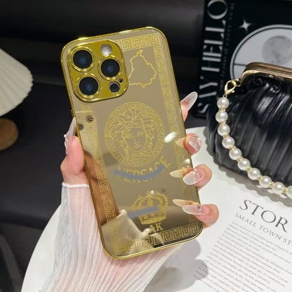 スマホケース  電気メッキゴールドテーマ   耐衝撃・防振性能に優れ、高級感あふれるスマホケースで、iPhone に対応