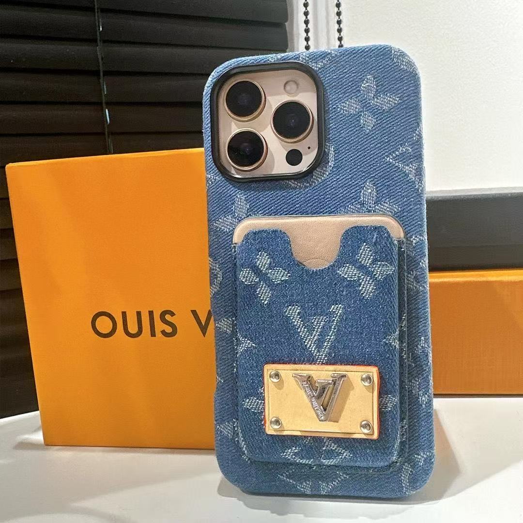 スマホケース デニムスタイル ダブルVL  耐衝撃・防振性能に優れ、高級感あふれるスマホケースで、iPhone に対応