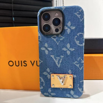 スマホケース デニムスタイル ダブルVL  耐衝撃・防振性能に優れ、高級感あふれるスマホケースで、iPhone に対応