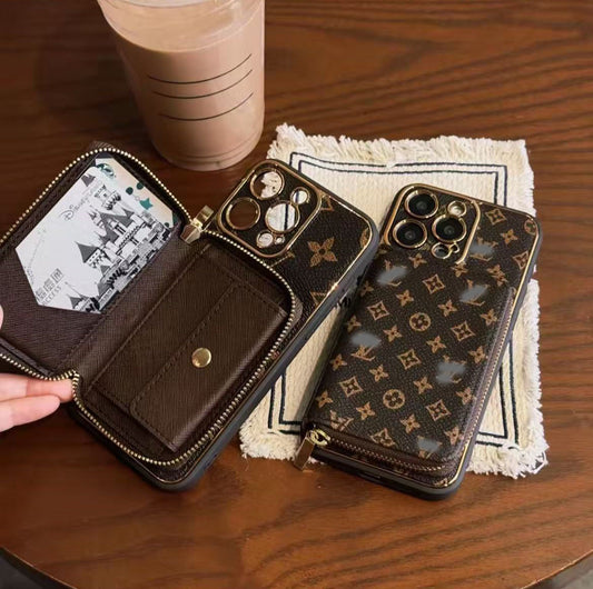 スマホケース ダブルV 財布付き 耐衝撃・防振性能に優れ、高級感あふれるスマホケースで、iPhone に対応