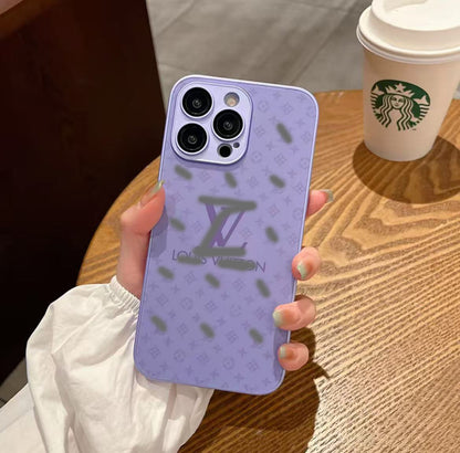 スマホケース ガラス質感 ダブルV レンズ保護付き 耐衝撃・防振性能に優れ、高級感あふれるスマホケースで、iPhone に対応