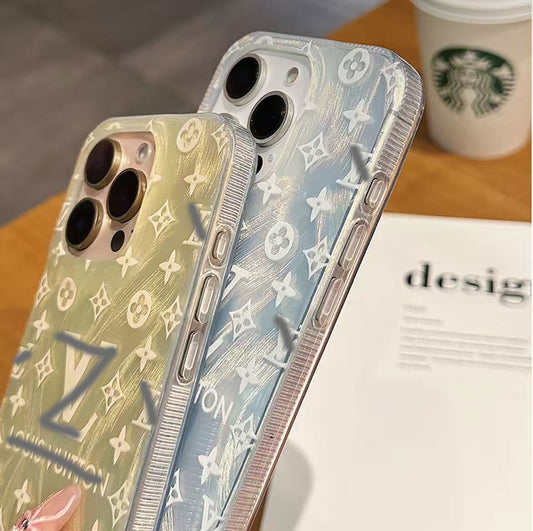 スマホケース  羽紗高級感　ダブルV  耐衝撃・防振性能に優れ、高級感あふれるスマホケースで、iPhone に対応