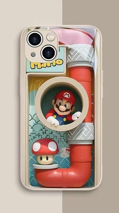 スマホケース  マリオをテーマにしたスマホケース！  耐衝撃・防振性能に優れ、高級感あふれるスマホケースで、iPhone に対応