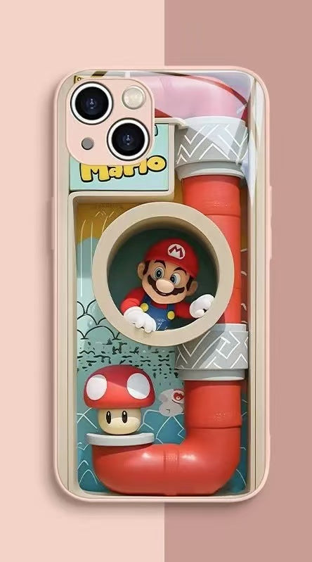 スマホケース  マリオをテーマにしたスマホケース！  耐衝撃・防振性能に優れ、高級感あふれるスマホケースで、iPhone に対応