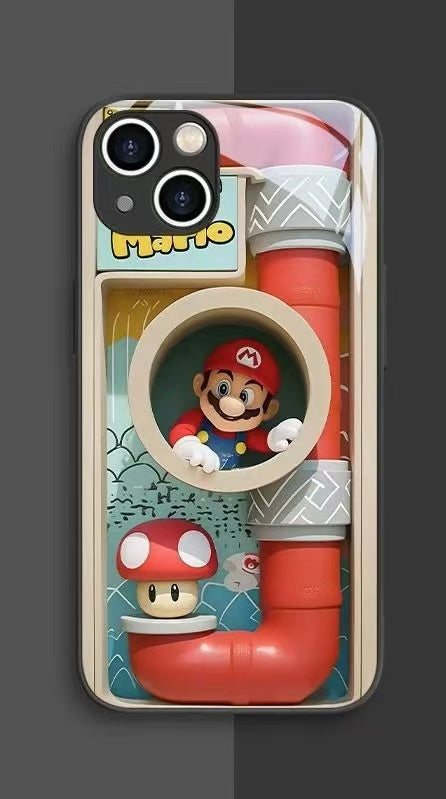スマホケース  マリオをテーマにしたスマホケース！  耐衝撃・防振性能に優れ、高級感あふれるスマホケースで、iPhone に対応