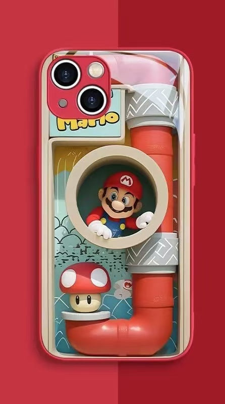 スマホケース  マリオをテーマにしたスマホケース！  耐衝撃・防振性能に優れ、高級感あふれるスマホケースで、iPhone に対応