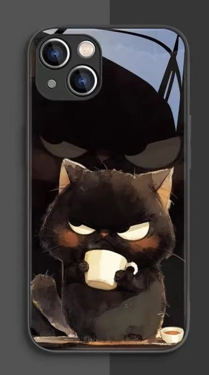 スマホケース  可愛い猫をテーマにしたスマホケース！  耐衝撃・防振性能に優れ、高級感あふれるスマホケースで、iPhone に対応