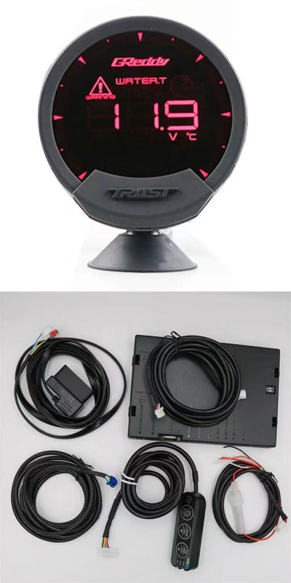 カー用品  OBD デジタルディスプレイ、改装メーター、液晶式多機能ターボ・水温・回転数・過給圧レーシングメーター（3 連式