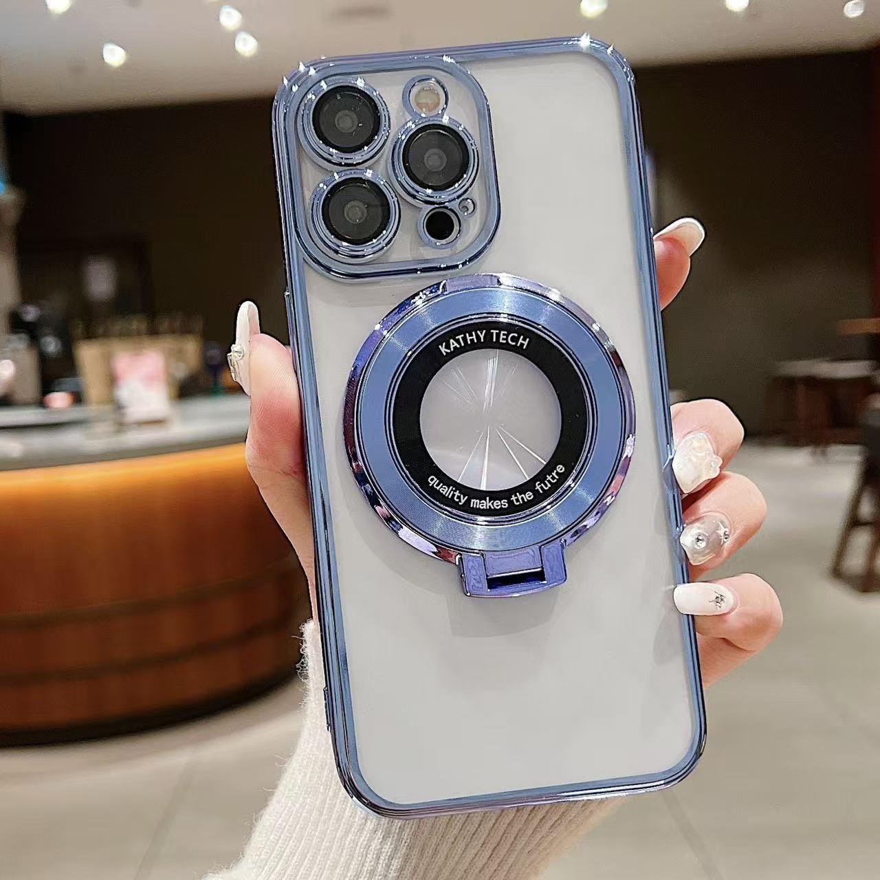 スマホケース 電気めっき磁気吸着式スマホケース TPU レンズフィルム付き・スタンド付き  耐衝撃・防振性能に優れ、高級感あふれるスマホケースで、iPhone に対応
