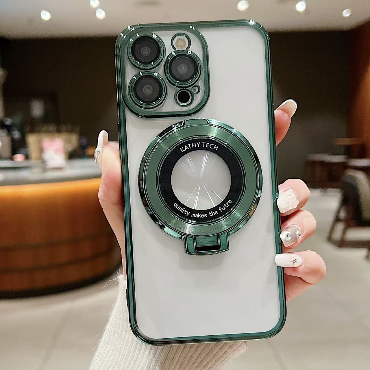 スマホケース 電気めっき磁気吸着式スマホケース TPU レンズフィルム付き・スタンド付き  耐衝撃・防振性能に優れ、高級感あふれるスマホケースで、iPhone に対応