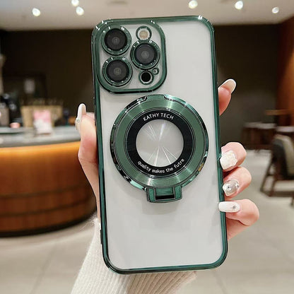 スマホケース 電気めっき磁気吸着式スマホケース TPU レンズフィルム付き・スタンド付き  耐衝撃・防振性能に優れ、高級感あふれるスマホケースで、iPhone に対応