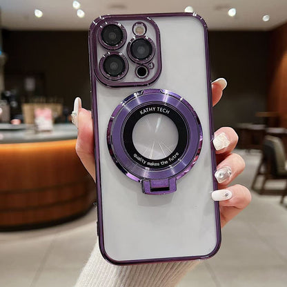 スマホケース 電気めっき磁気吸着式スマホケース TPU レンズフィルム付き・スタンド付き  耐衝撃・防振性能に優れ、高級感あふれるスマホケースで、iPhone に対応