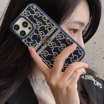 スマホケース  高級感  ダブルG  輝くダイヤモンド  耐衝撃・防振性能に優れ、高級感あふれるスマホケースで、iPhone に対応