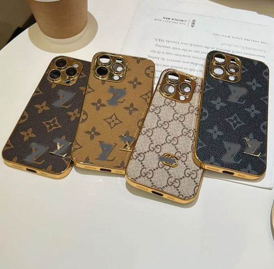 スマホケース  高級感  メッキ加工 金属製のマークが付い ダブルＶ 耐衝撃・防振性能に優れ、高級感あふれるスマホケースで、iPhone に対応