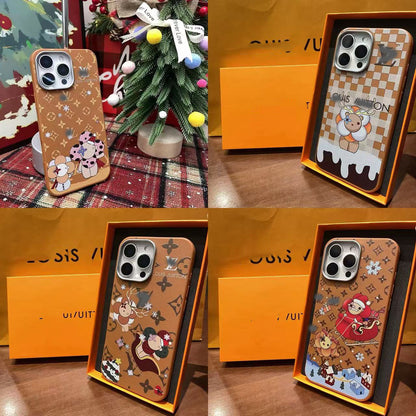 スマホケース  高級感 クリスマスシリーズ  ダブルＶ 耐衝撃・防振性能に優れ、高級感あふれるスマホケースで、iPhone に対応