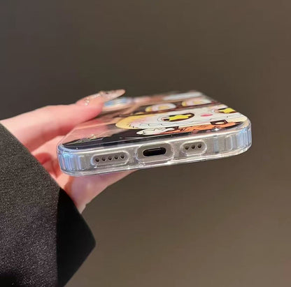 スマホケース  高級感 labubuシリーズ  ダブルＶ 耐衝撃・防振性能に優れ、高級感あふれるスマホケースで、iPhone に対応
