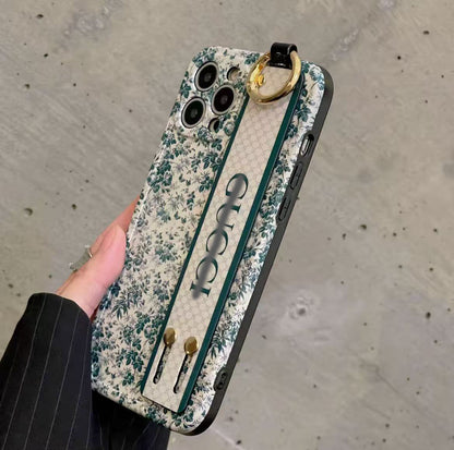 スマホケース  高級感 腕バンド付き  ダブルG 耐衝撃・防振性能に優れ、高級感あふれるスマホケースで、iPhone に対応