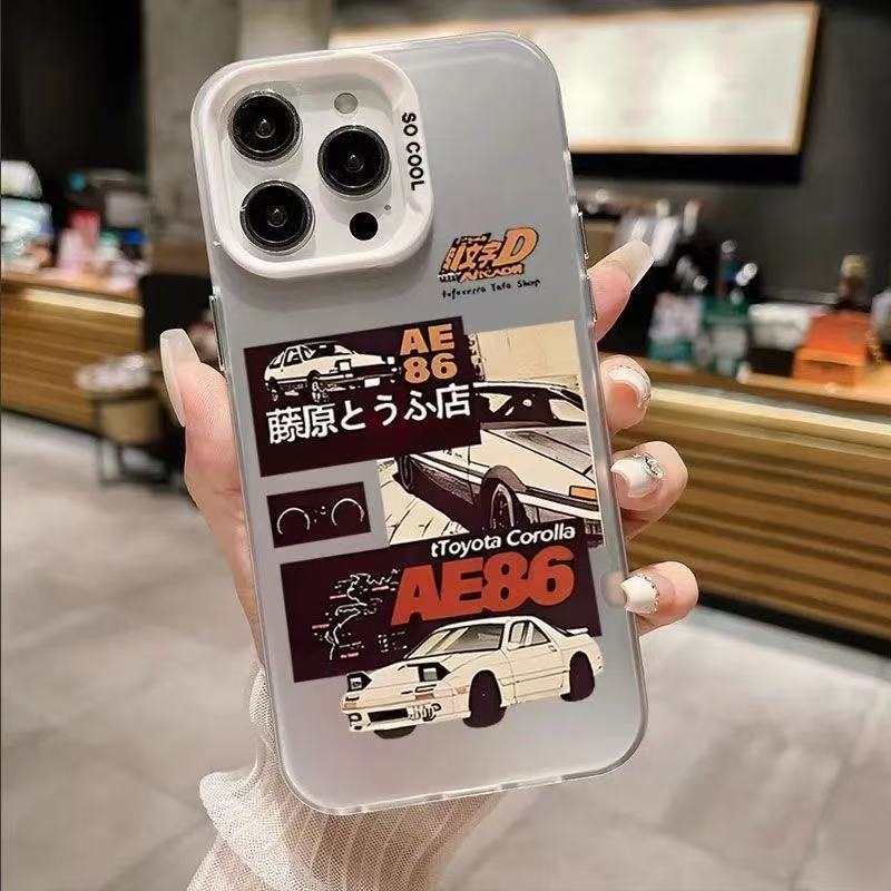 スマホケース 藤原豆腐店 AE86 テーマのスマホケース 耐衝撃・防振性能に優れ、高級感あふれるスマホケースで、iPhone に対応