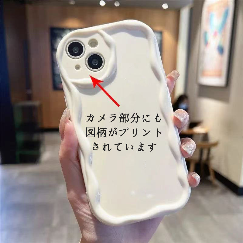 スマホケース  カスタムシリーズ  クリーム調の柄  耐衝撃・防振性能に優れ、高級感あふれるスマホケースで、iPhone に対応