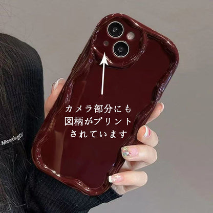 スマホケース  カスタムシリーズ  クリーム調の柄  耐衝撃・防振性能に優れ、高級感あふれるスマホケースで、iPhone に対応